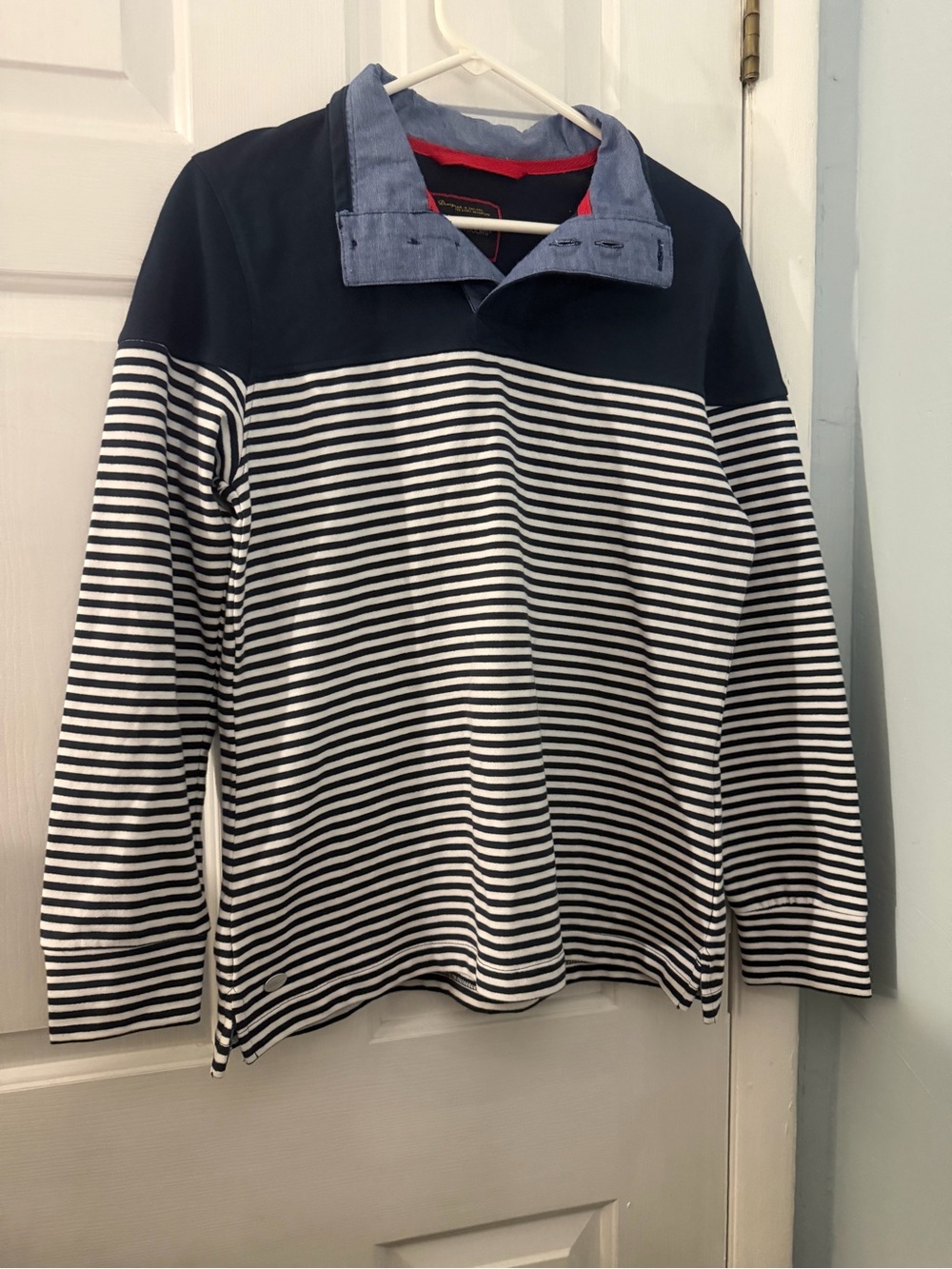 Regatta Great Outdoors Women’s M Navy Striped Collared Pullover Sweatshirt
